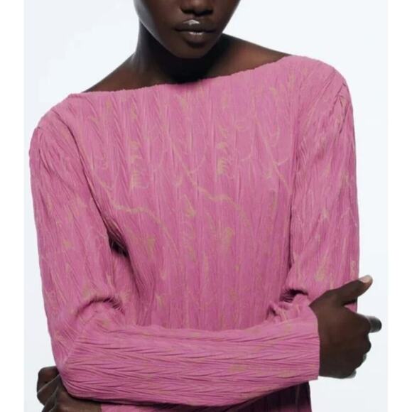 Zara JACQUARD MIDI DRESS NWOT; Women's Medium - Picture 2 of 7